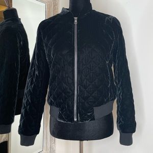 Banana Republic Quilted Velvet Bomber